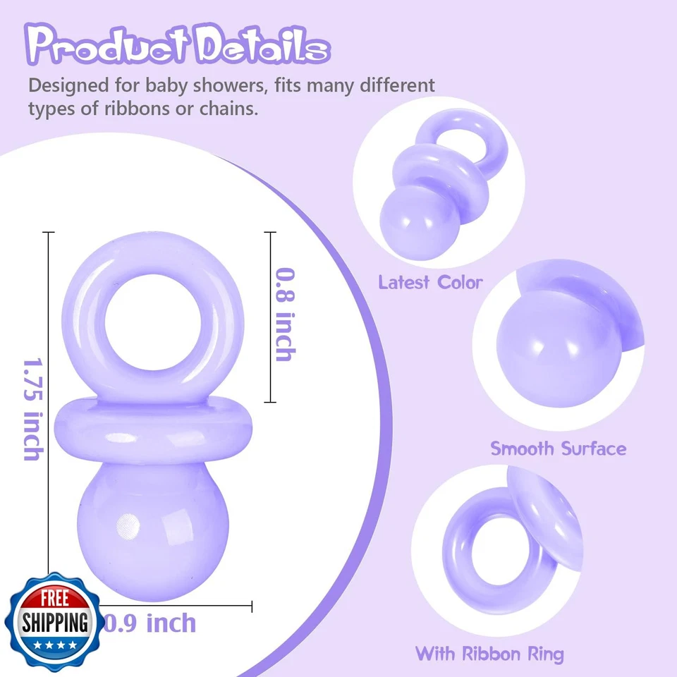 Пустышки для душа ребенка 24 шт., пластиковые соски 1,75 дюйма для игр для душа ребенка - Изображение 2 из 4