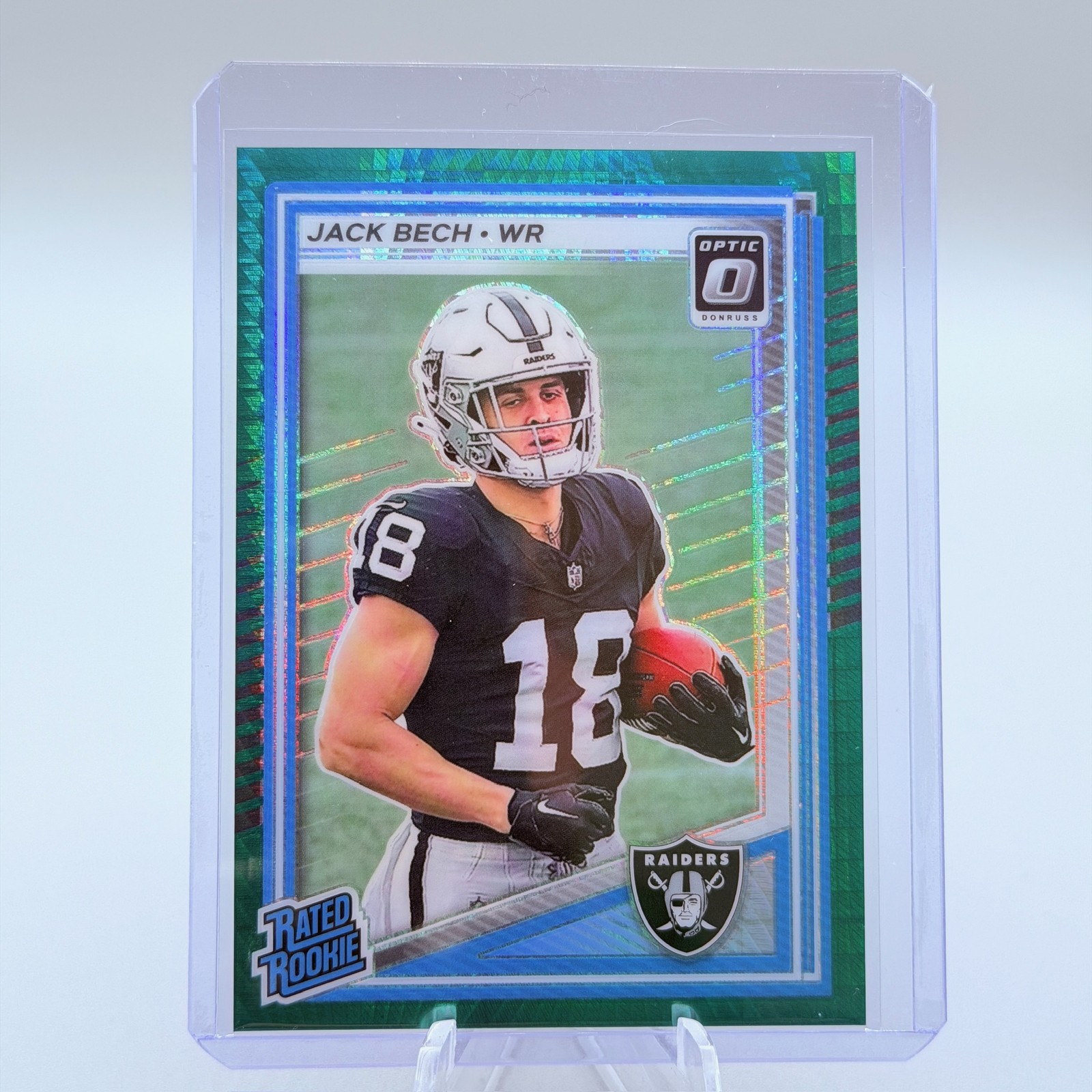 2025 Donruss Optic Jack Bech Green Hyper Las Vegas Raiders #211