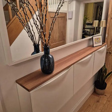 Obere Abdeckplatte für Ikea Ikea 3 Trone Massivholz Eiche Platte | 156 cm x 16,2 cm