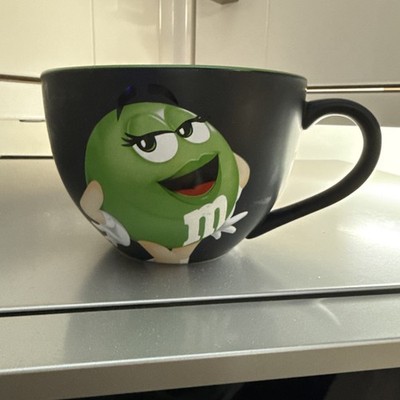 M&M World Mars Candy GRÜN Schwarz Große Tasse Kaffee Tee Suppentasse 2016