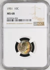 1951-S 10C NGC MS68 Rainbow Toned Roosevelt Dime 8299034-004