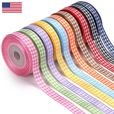 Laribbons 10 Color 100 Yards Gingham Ribbon Variety Pack 3/8 X 10 Yards/Roll