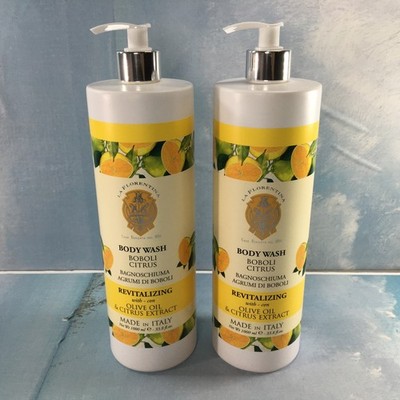 La Florentina Boboli Citrus Body Wash, 2 Pack, 33.8 oz Each, Olive Oil, Italy