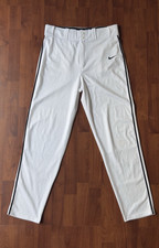 Nike Dri-FIT Men's Baseball/Softball Pants White Black Piping Size M