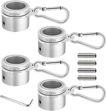 Flag Pole Rings 4 Pack – 360° Rotating Anti-Wrap Flag Pole Clips with Aluminum A