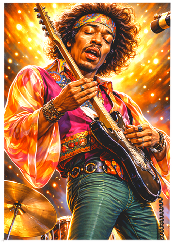 JIMI HENDRIX * Fun Novelty * MUSIC * Art Card * ATC ACEO - Afbeelding 1 van 2