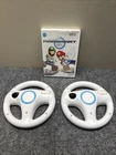Mario Kart Wii (Nintendo, 2008) w/2 Steering Wheels Bundle Tested Working