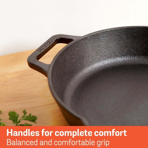 Meyer Pre-Seasoned Cast Iron Induction Double Handle Skillet 26cm - Picture 5 of 10