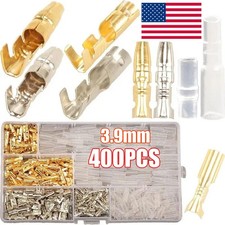 400PCS 3.9mm Brass Bullet Connector Terminals Male Female with Cover US