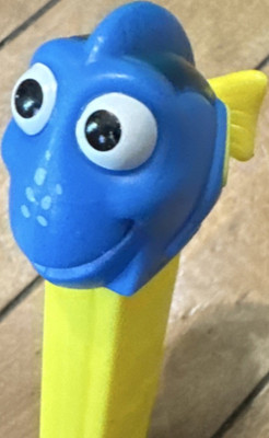 PEZ Dory Finding Nemo Blue Fish Dispenser - Yellow Stem, Cartoon Characters