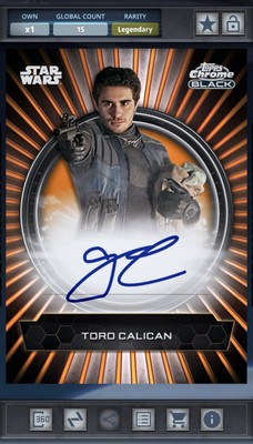 Star Wars Card Trader Chrome Black - Duality Signature Orange 25cc Toro Calican