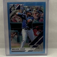 Panini 2019 Donruss Optic Carolina Blue Prizm Nelson Cruz #130 Twins 22/50