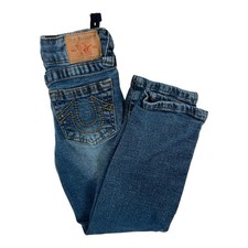True Religion Geno Relaxed Slim Jeans Kids 5 Blue Distressed Straight Denim