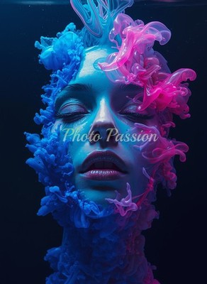 Foto A4 Frau Portrait Abstrakt Malerei Poster Wandbild (3982)