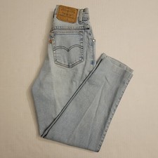 Vintage Levis Jeans Womens 3 Orange Tab Tapered Leg Light Wash Denim 1980s