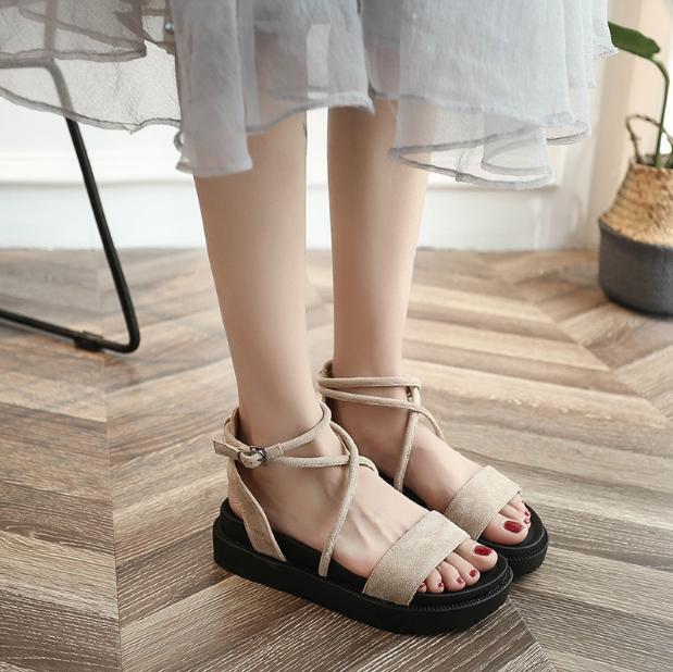 Summer Students Sandalo Retro Flats Ankle Strap Buckle Sandalo Summer Students Sandalo Retro Flats Ankle Strap Buckle Sandalo Ankle 3d74f5