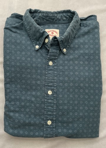 Brooks Brothers Red Fleece Shirt Men's Large Long Sleeve Casual Button Down Blue - Picture 7 of 7