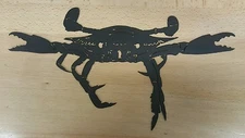 Blue Crab metal wall art plasma cut decor nautical bay gift idea