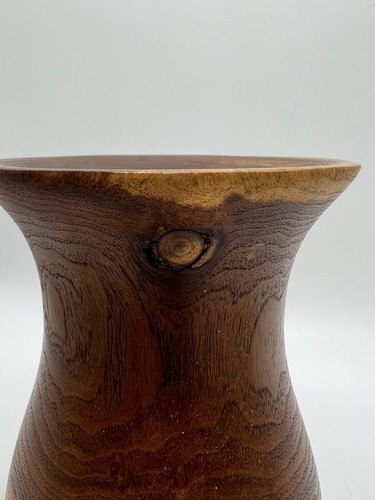 Signed Studio Craft Hand Turned Vase / Candlestick Mesquite Wood 1998 Tom Mumper - Picture 7 of 11