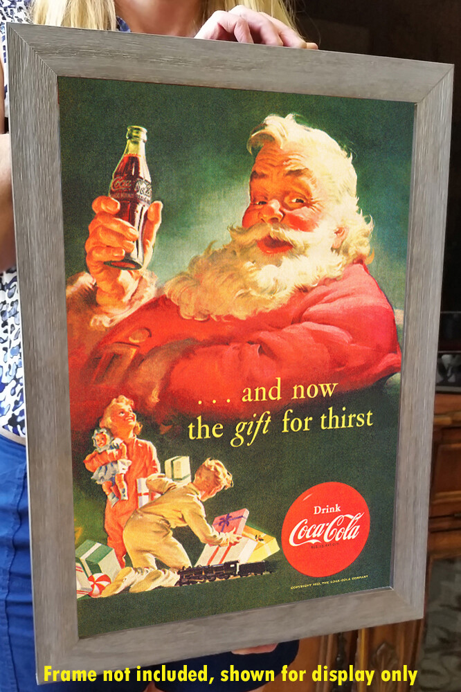 S*E様 52.Coca-Cola ヴィンテージ広告看板 約 縦90センチ、横9 Coca Cola Santa Claus - Vintage-Style 1952 Christmas Poster | eBay UK