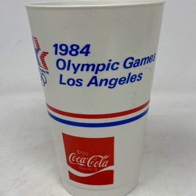 1984 OLYMPIC GAMES LOS ANGELES & COCA-COLA SOUVENIR PLASTIC CUP 