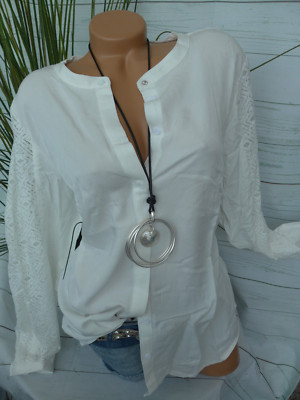Zizzi Bluse Shirt Gr. S - L 40 - 52 weich fallend (597) mit Spitze NEU