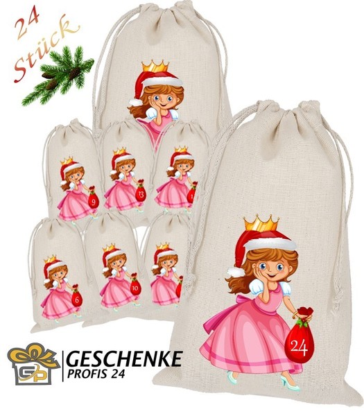 Prinzessin Adventskalender Zum BefüLlen Weihnachtskalender StoffsäCkchen Beutel-image