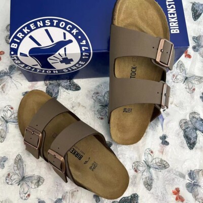 Birkenstock Arizona Men Sandals Mocha Birko-Flor Birkibuc Wide+