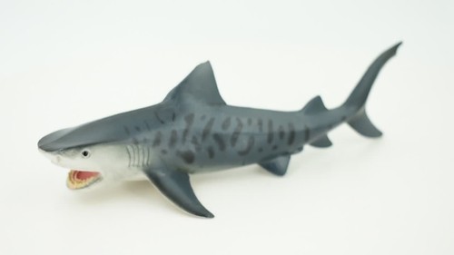 Tigerhai, Baby, handbemalt, realistische Ozean Spielzeug Figur, 6" CH266 BB124 - Video 1 von 1