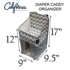Dove Grey Chevron Patterned Diaper Depot Easy Hang and Grab w/ Pockets Organizer