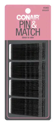 6 Pack Conair Pin and Match Black Bobby Pins 360 in Total - Image 2 of 4