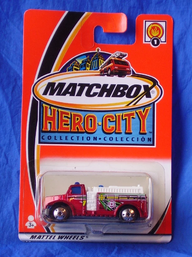 Matchbox Hero City Lot Treasure Hunt Fire Truck #1 Police Car #26 Caddy #21 NOC - Image 3 of 4