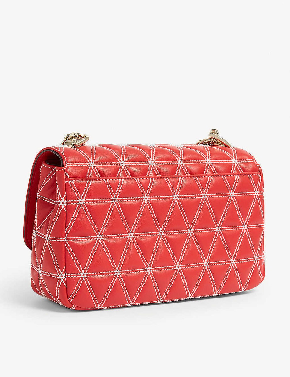 Michael Kors Sloan Logo Studded Large Chain Red Shoulder Bag | eBay 
