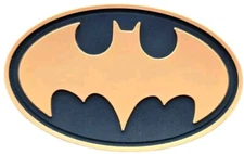 BATMAN THE DARK KNIGHT LOGO BLACK & ORANGE 3D PVC TACTICAL HOOK PATCH 2" X 3"