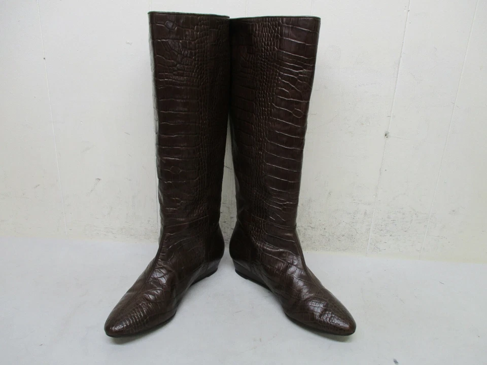 BCBG девочек Petler коричневый кожаный на танкетке каблуке колена ботинки женский размер 8 B - Изображение 4 из 4