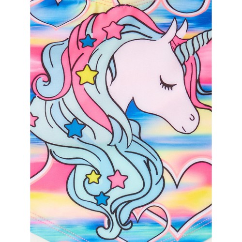 WonderNation Girl Unicorn Bikini Swimsuit w/ UPF 50+ 2 Piece Cartoon Unicorn 2XL - Picture 3 of 3