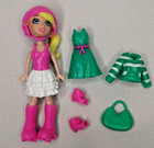 POLLY POCKET Roller Skating Doll Figure + Outfit loose nice condition