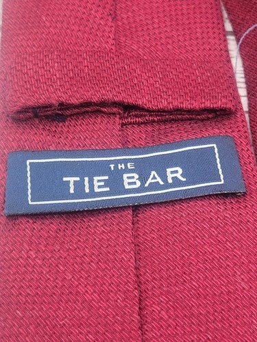 Corbata The Tie Bar tejida roja 80 % seda 20 % lino mezcla resistente a las manchas | O205 - Imagen 5 de 8