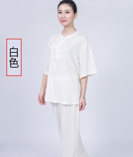 Summer Women Cotton Tai chi Uniform Kung fu Suit Martial arts Wing Chun Clothes - Picture 5 of 16