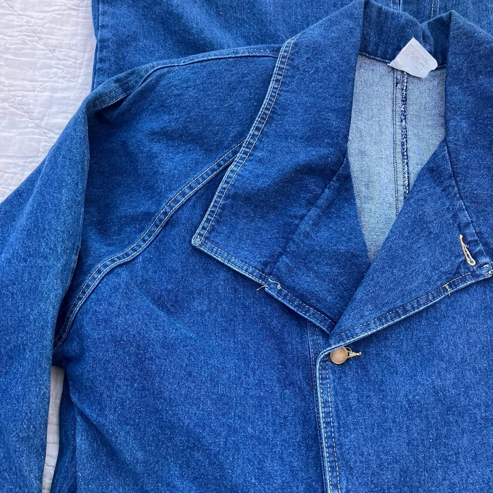 Gabardina de mezclilla para mujer Together de gran tamaño 100 % algodón hecha en EE. UU. años 80 talla M Foto 2 de 4