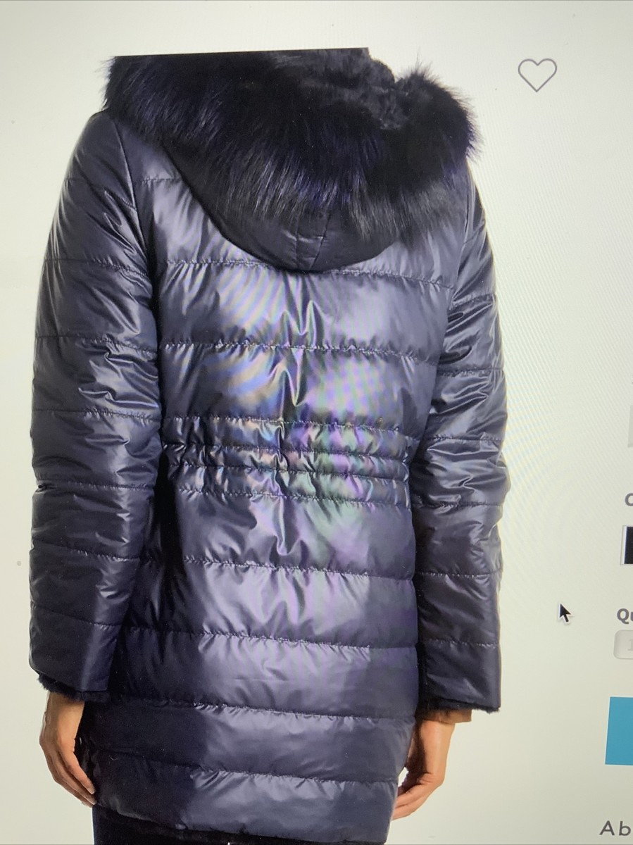 blue duck reversible fur coat