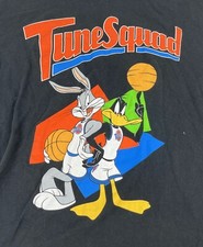 Bugs Daffy Tune Squad Space Jam Large T-SHIRT 100 Cotton Black