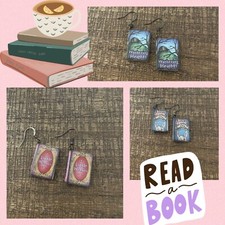 Classic Stories Book Charms Wire Earrings