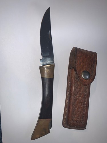 Vintage Early 1970's Browning USA Lockback Knife with Sheath
