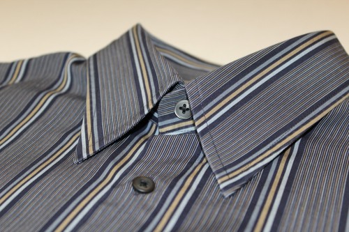 Hugo Boss Large Striped Blue Multi Color Pointed Collar Long Sleeve Dress Shirt - Picture 11 of 12