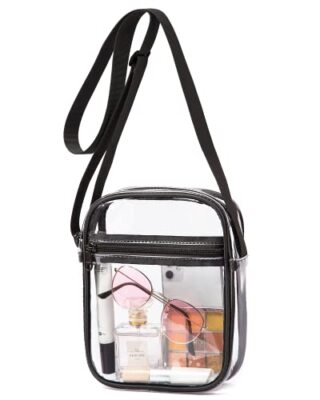 Clear Bag Stadium Approved,PVC Clear Purse Clear Crossbody Bag with Front Pocket