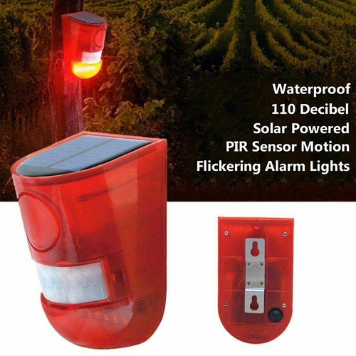 Waterproof Outdoor Solar Powered LED Alarm Lamp Warning Security Flashing Light - Picture 12 of 12