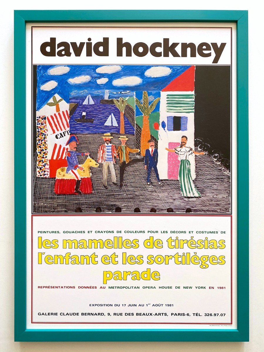 1980 David Hockney Celia,Paris ビンテージポスター DAVID HOCKNEY RARE VTG 1980 DUMONT CALENDAR LITHOGRAPH PRINT