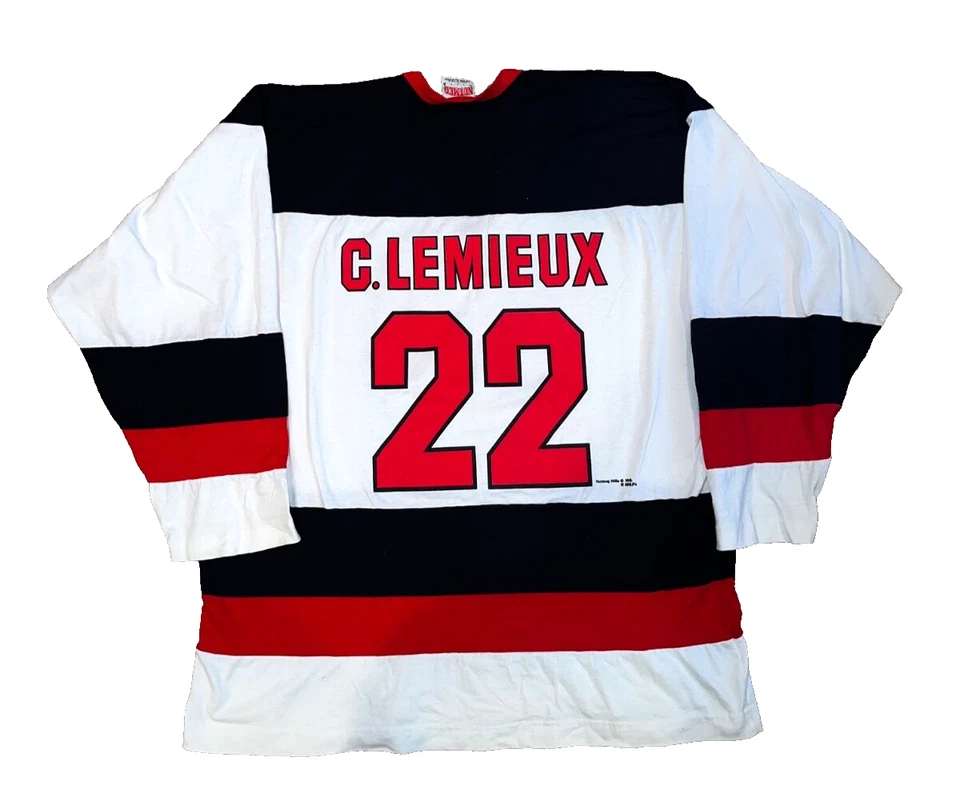 Camisa Jersey New Jersey Devils Claude Lemieux L Años 90 Nutmeg Mills EE. UU. NHL De Colección Foto 3 de 4