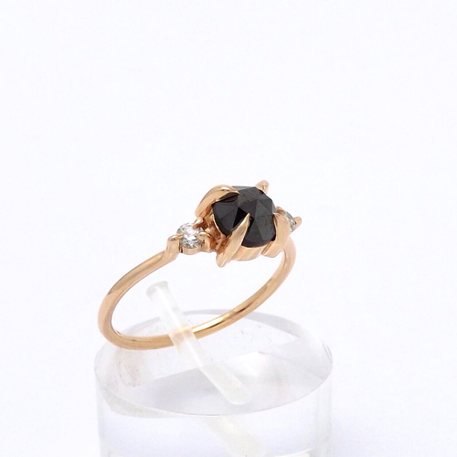 Catbird 14K Rotgold schwarzer Diamant Odile der Schwan Verlobungsring zertifiziert - Bild 2 von 10